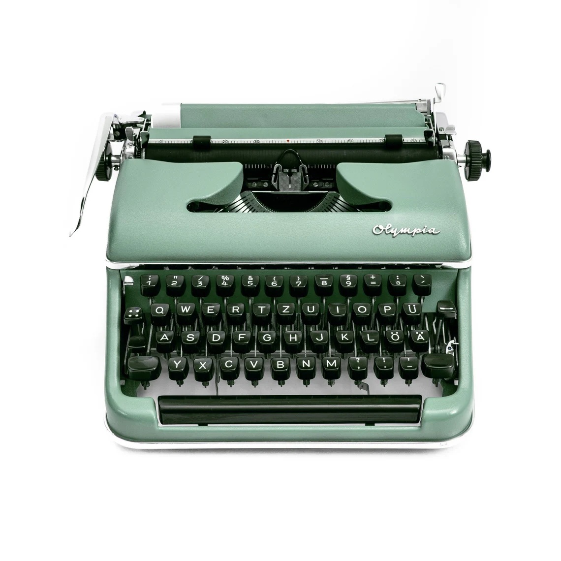 The Olympia SM2 manual typewriter, with carriage return lever