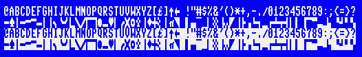 The PETSCII uppercase character set