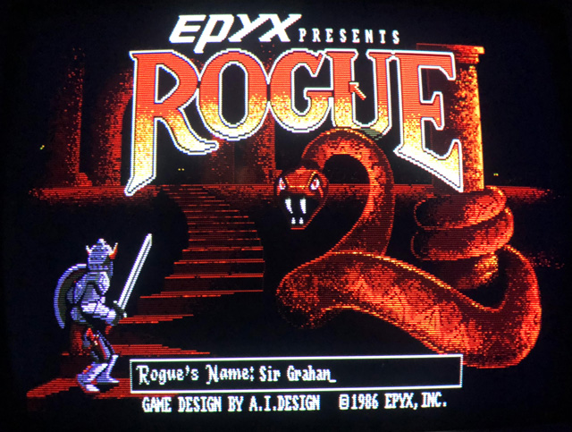 Title screen for Rogue, Amiga version