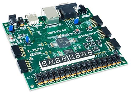 The Digilent Nexys A7-100T FPGA trainer board