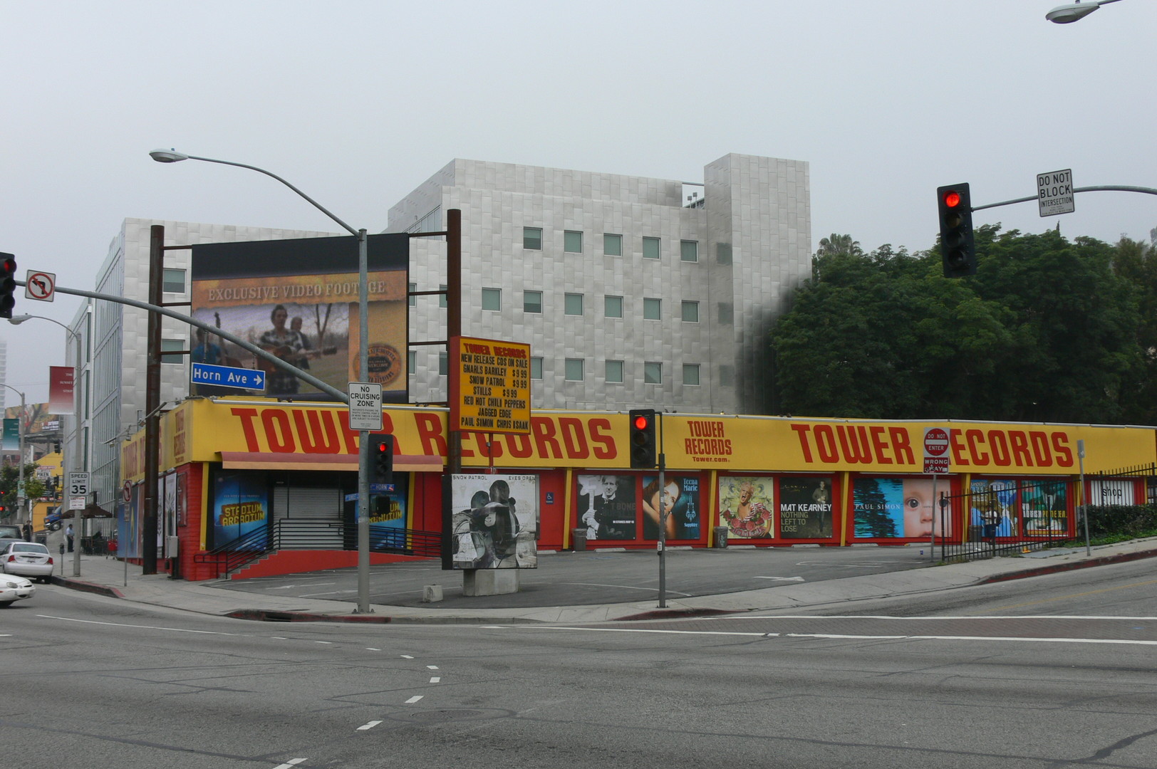 Tower Records, on Sunset Blvd. in West Hollywood, California, USA. Photograph by Mike Dillon, May 10, 2006, seven months before the store closed permanently.