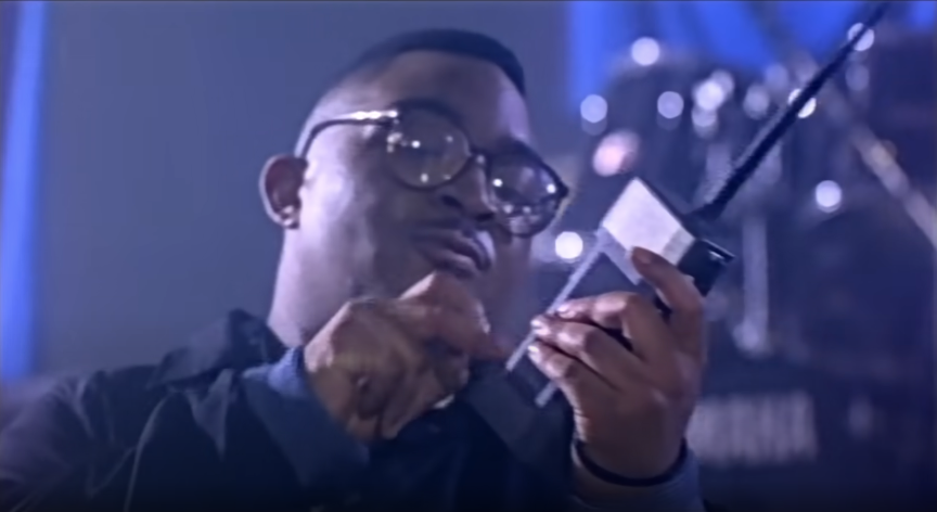 Ricardo da Force using a mobile phone, from 3AM Eternal (Live at the S.S.L.) (1991)