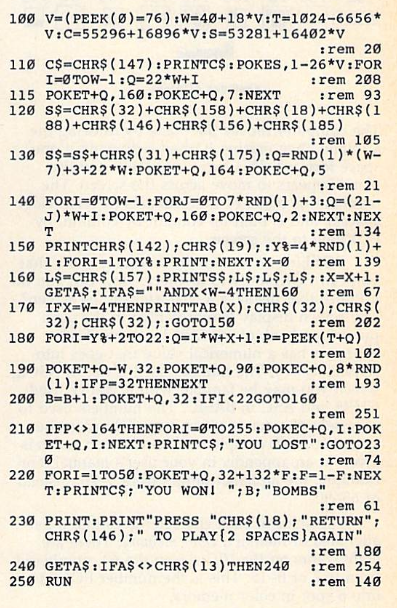 Pudding Mountain Miner program listing, from Compute!'s Gazette April 1985