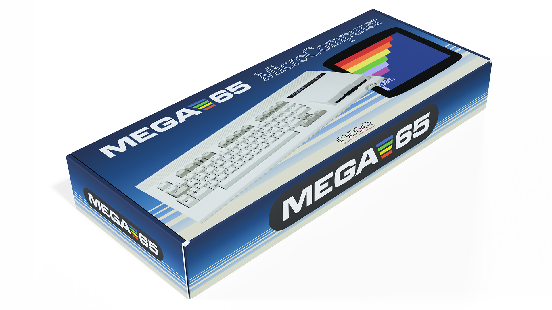 The MEGA65 retail packaging box