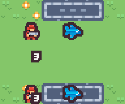 A row of layered tiles