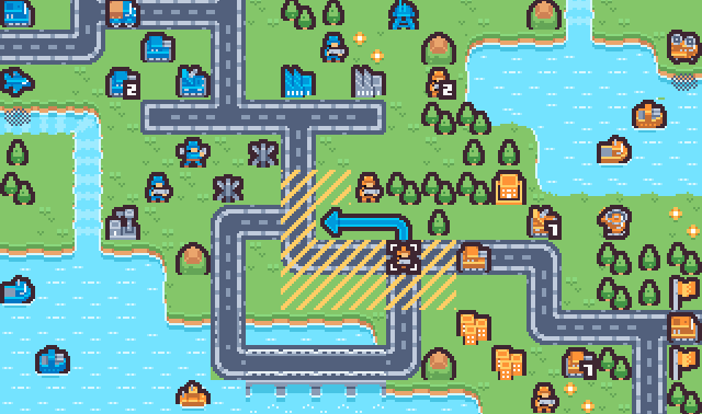 Mock-up of Tactical Strike gameplay, rendered on the MEGA65