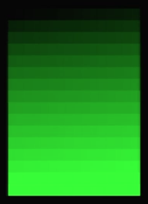 All 256 possible greens, from none to most + most smidgens