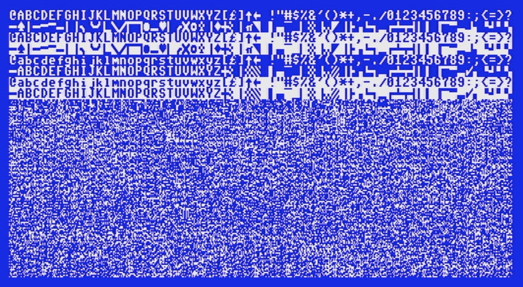 Both uppercase and lowercase character sets on the same screen, and a whole lot more