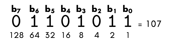 Converting an eight-bit value to decimal notation